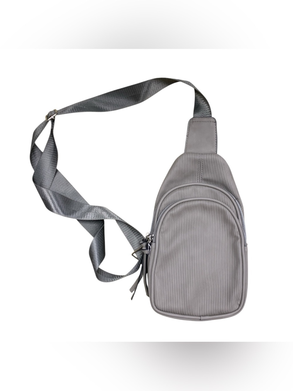 Gray Belt Bag Sling - Minimal Everyday Crossbody